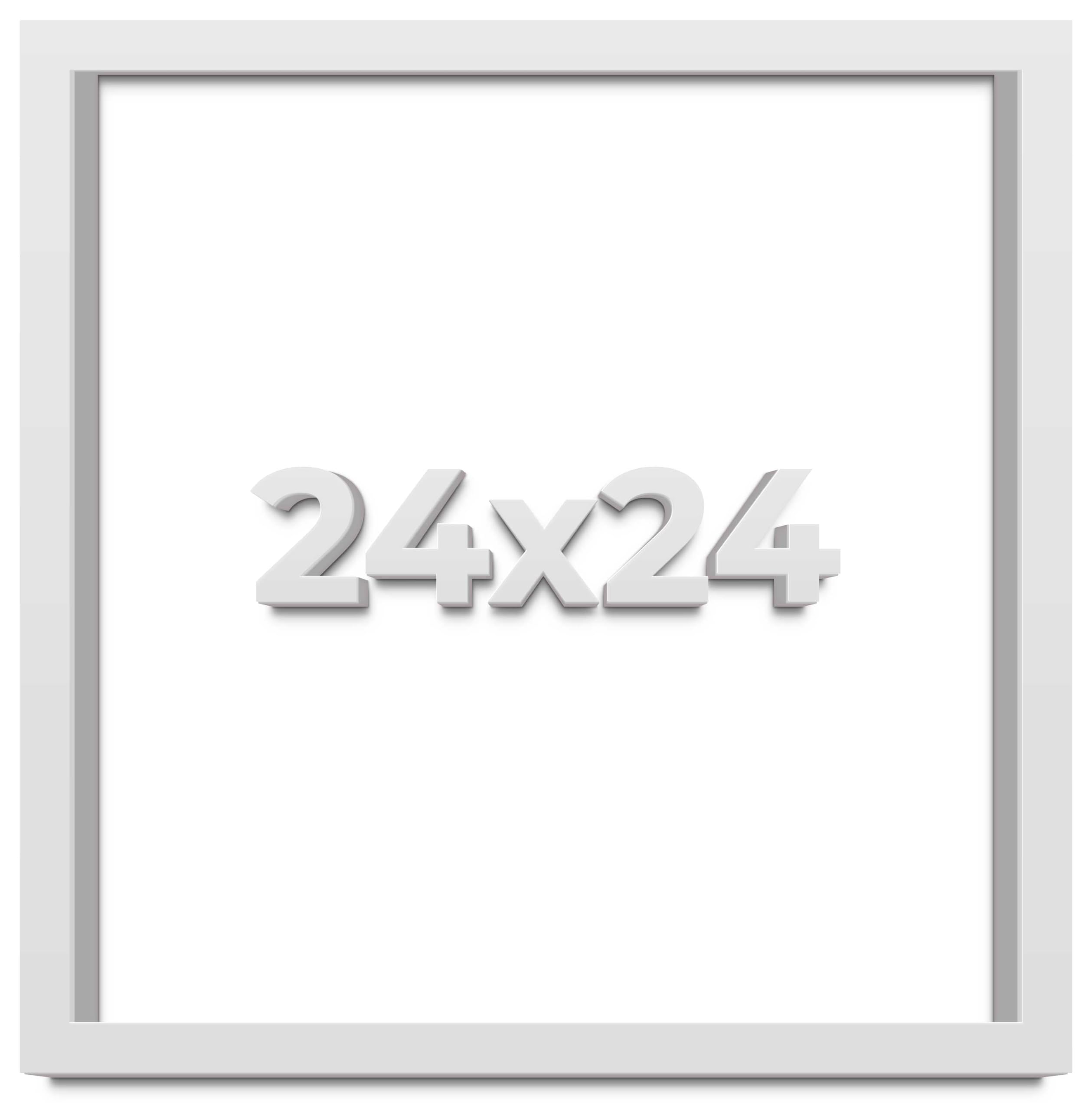 24x24 Shadow Box White Display Frame | 2 Inch Rabbet Depth | 1.25 Inch Moulding Width | Includes Shatter Resistant Acrylic Plexiglass, Backing and Hanging Hardware