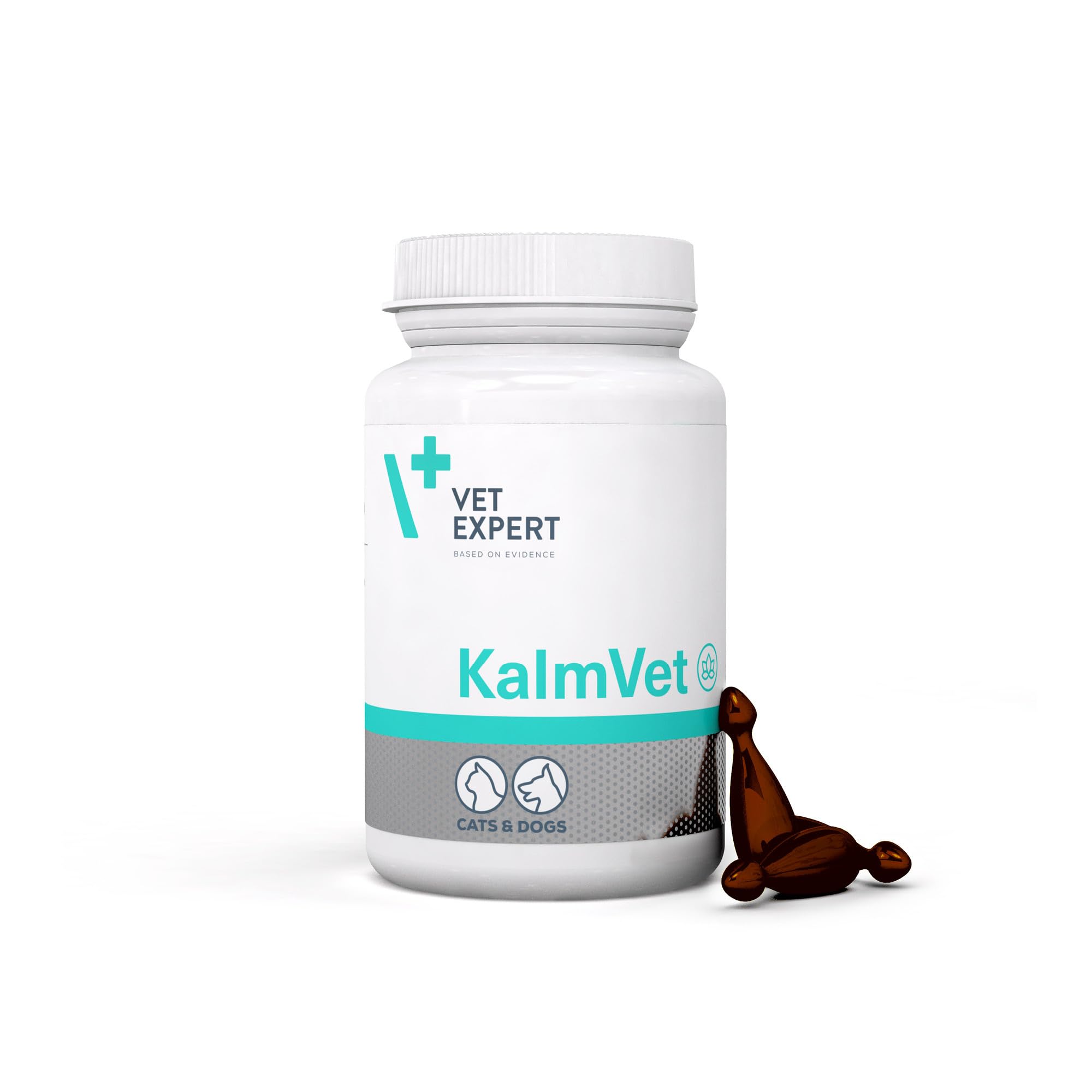 Kalmvet Stress and Anxiety Relief Supplement for Dogs and Cats – Promotes Relaxation with Chamomile, L-Tryptophan, and Valerian Root Extract 60 Twist off Capsules