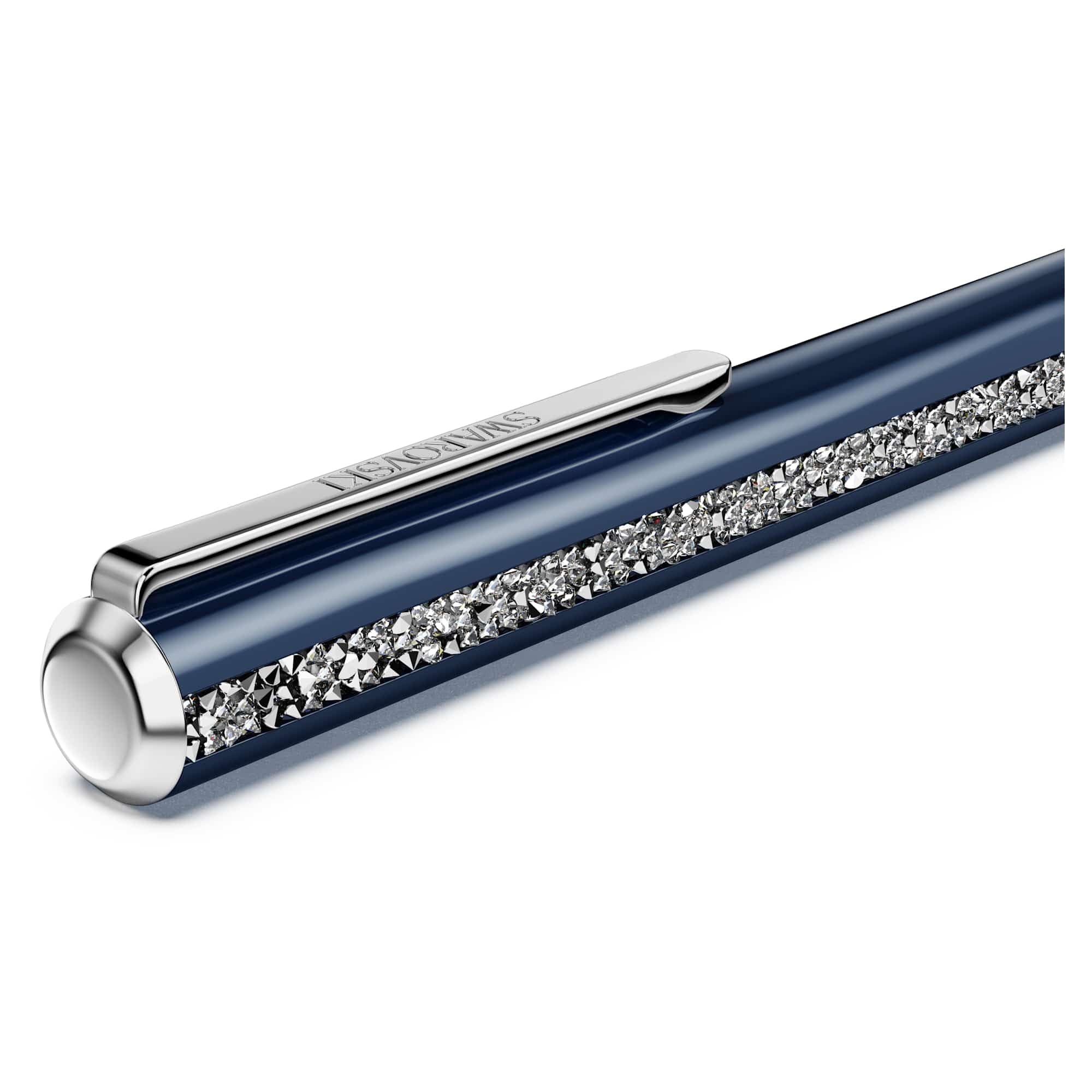 Swarovski Shimmer Ballpoint Pen, Blue Lacquered Finish with Clear Crystals and Chrome-Finished Accents - Image 4