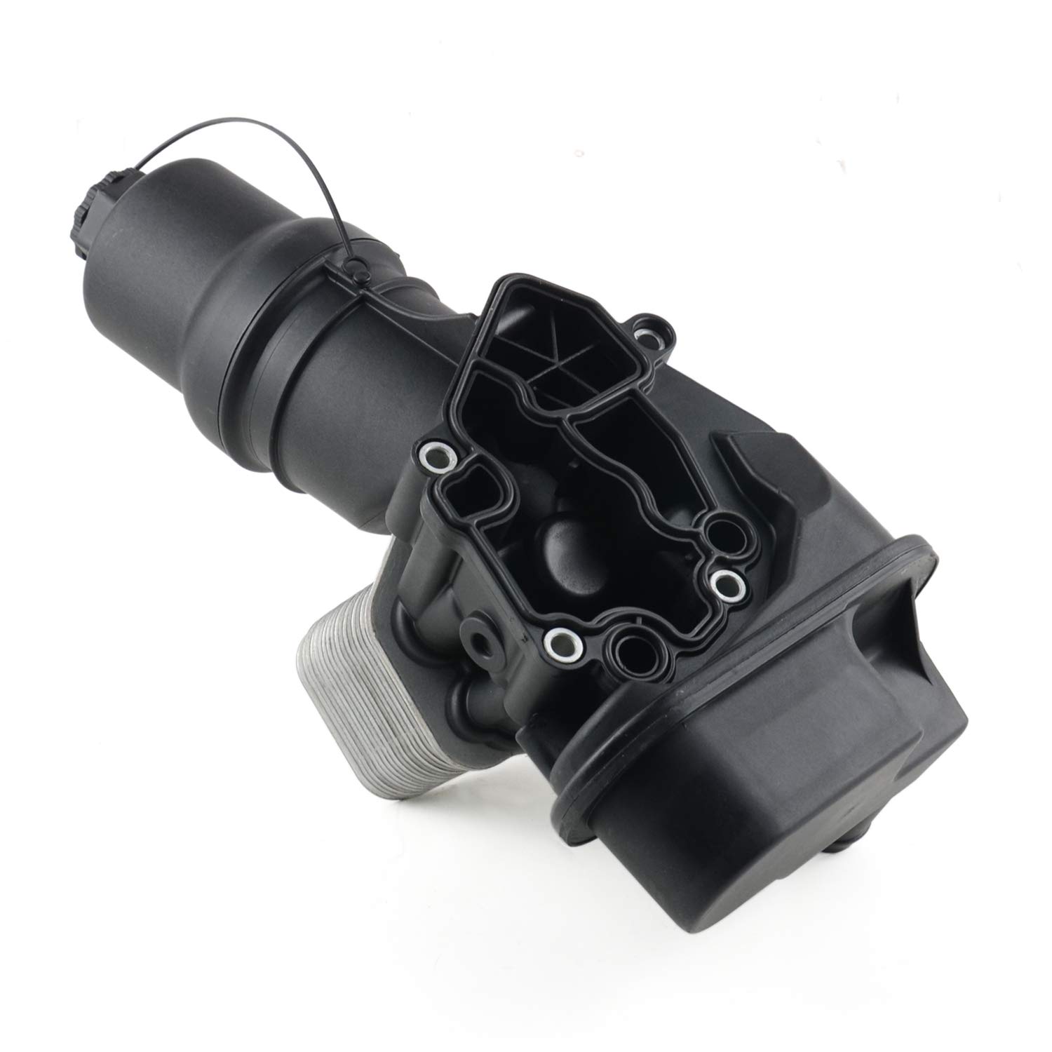 Filtro de aceite y carcasa y tapa y sello y enfriador de aceite Compatible con 2.0 TFSI / 2.0 R / 2.0 GTI 06D117021C 06F115397H 06F115397J