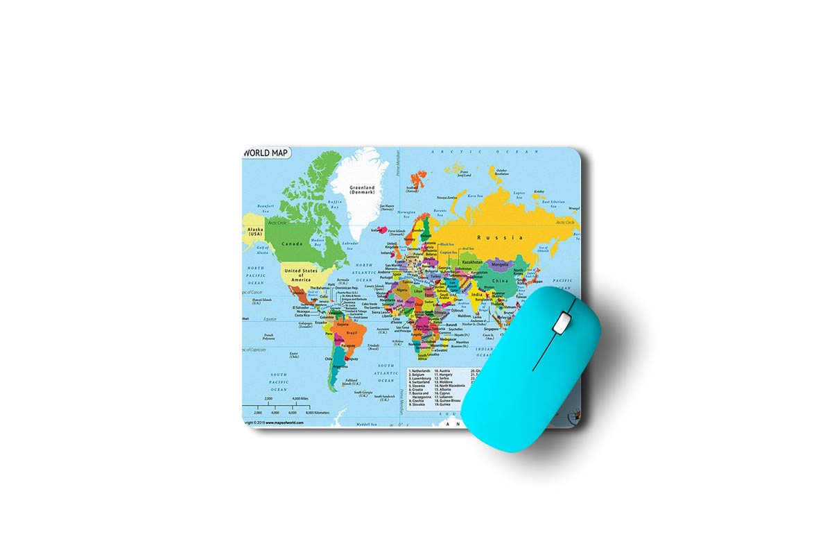 Corporate Mouse Pad|World Map Mouse Pad|World|Travel|Rubber Base Matte Finish Anti-Skid Mouse Pads Without Wrist Support for Laptop Desktop Computer PC Gaming Wireless Mouse|Mouse Pad for Office Girls Boys Kids Students (B08HRZ9RKJ) Amazon Price History, Amazon Price Tracker