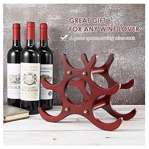 Soporte de mesa para 6 botellas de vino en madera miniatura 3