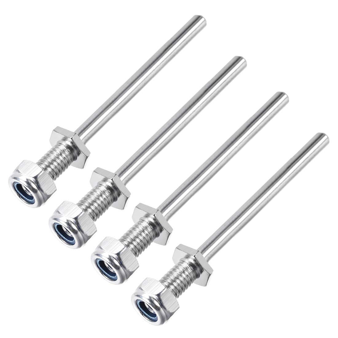 uxcell 5/16 Inch Diameter x 2.4 Inch Length Landing Gear Steel Axle Shaft Drive Axle with Nuts for RC Airplane - 4PCS