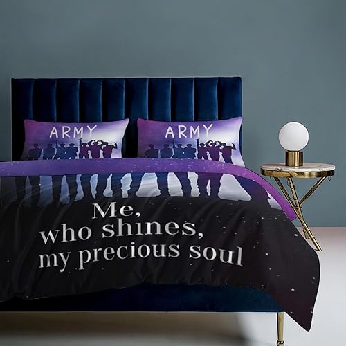 Miniatura 8 de Liliha BTS - Juego de funda de edredón de 3 piezas de 79 x 90 pulgadas, estampado de doble cara para niños, adolescentes, niñas, niños, con 1 funda