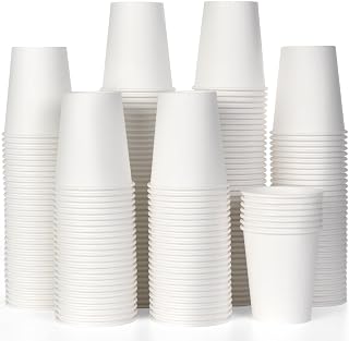 Vumdua 500 Pack 8 oz Paper Cups, Disposable Coffee Cups, Leak-Proof Hot Cold Beverage Drinking Cups for Water, Tea, Juice, Cocoa, White