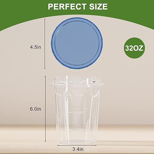 Miniatura 7 de Recipiente de sopa reutilizable con tapa superior hermética, recipientes redondos de plástico sin BPA para preparación de comidas de cocina,