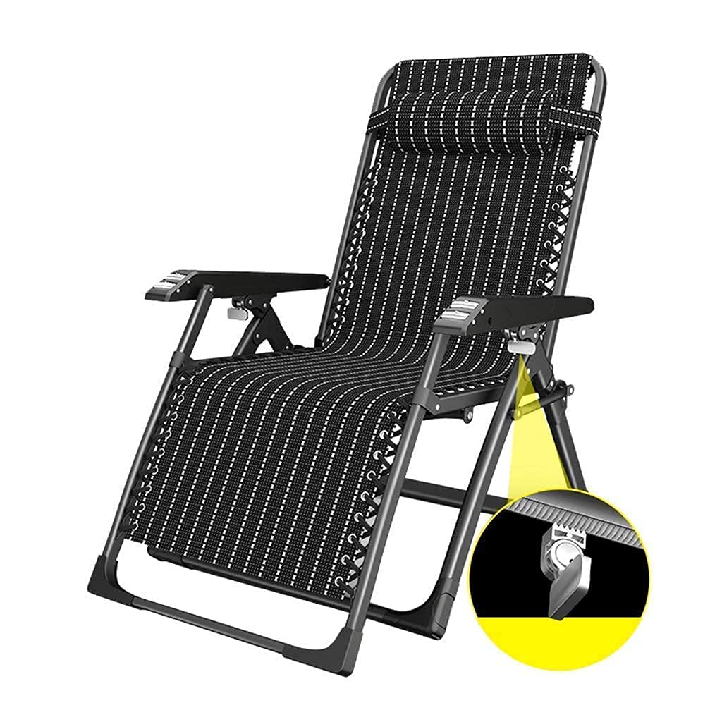 Chaises Longues avec Tasse Pliantes et Inclinables de Jardin avec Repose-Pieds Relax Noir et Rayé