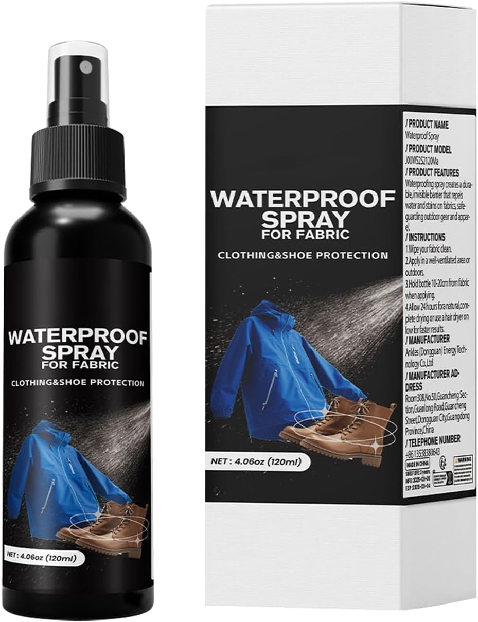 Fabric Waterproofing Spray – 120ml Water Shield Solution | Water Resistant Agent | Tent Furniture Backpack Shoes Jackets | Nano Protective Coating For Camping Hiking Sofa Travel Outdoor Activities