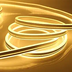 Mangueira de Led, Fita de Led Neon Branco Quente com 5m 12v Bivolt Flexivel Resistente a Agua com Ou sem Fonte(Sem Fonte)