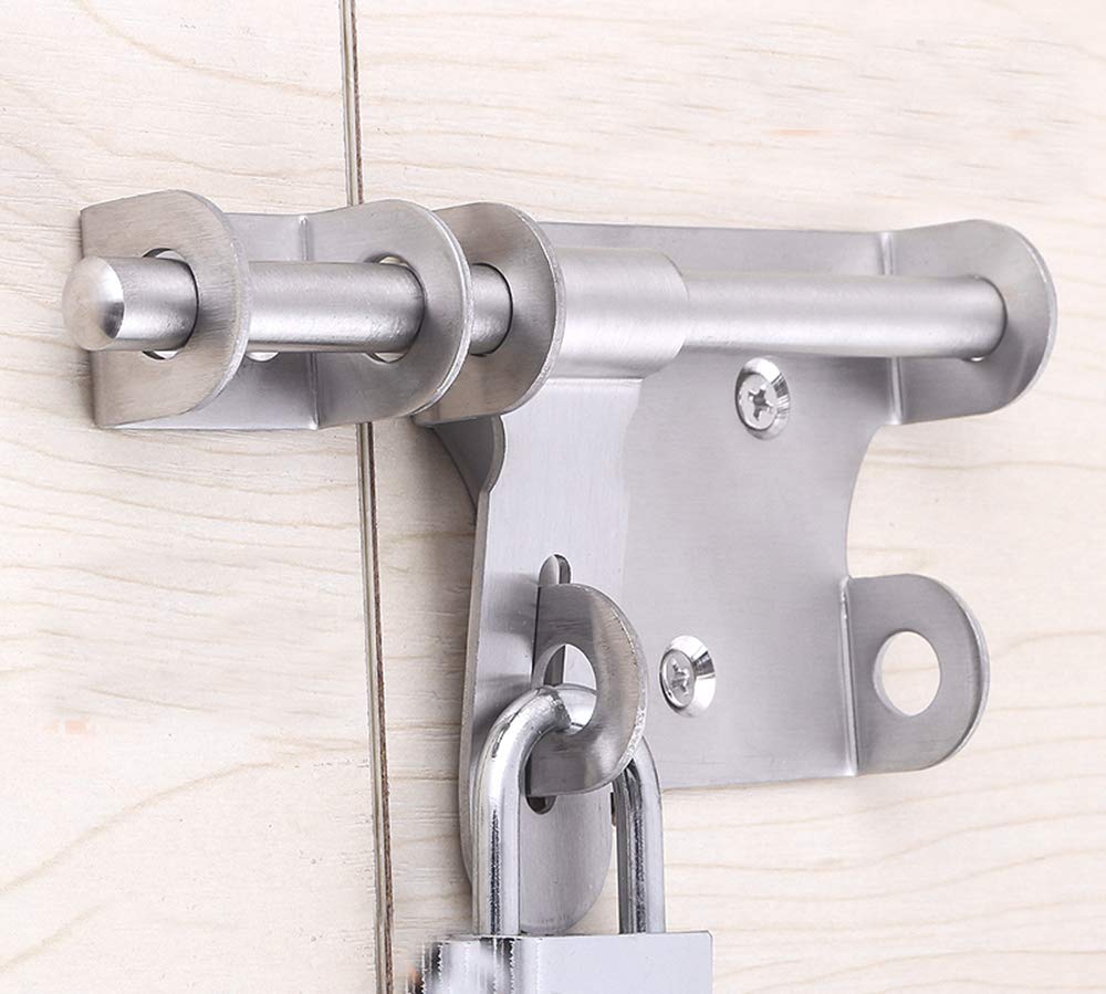 Set 2 Serrature E Chiavistelli Con Lucchetti E Chiavi - In Acciaio Inox 304, Dimensioni 12,7 Cm, Per Porte, Finestre, Armadi, Cancelletti, Gabbie Animali