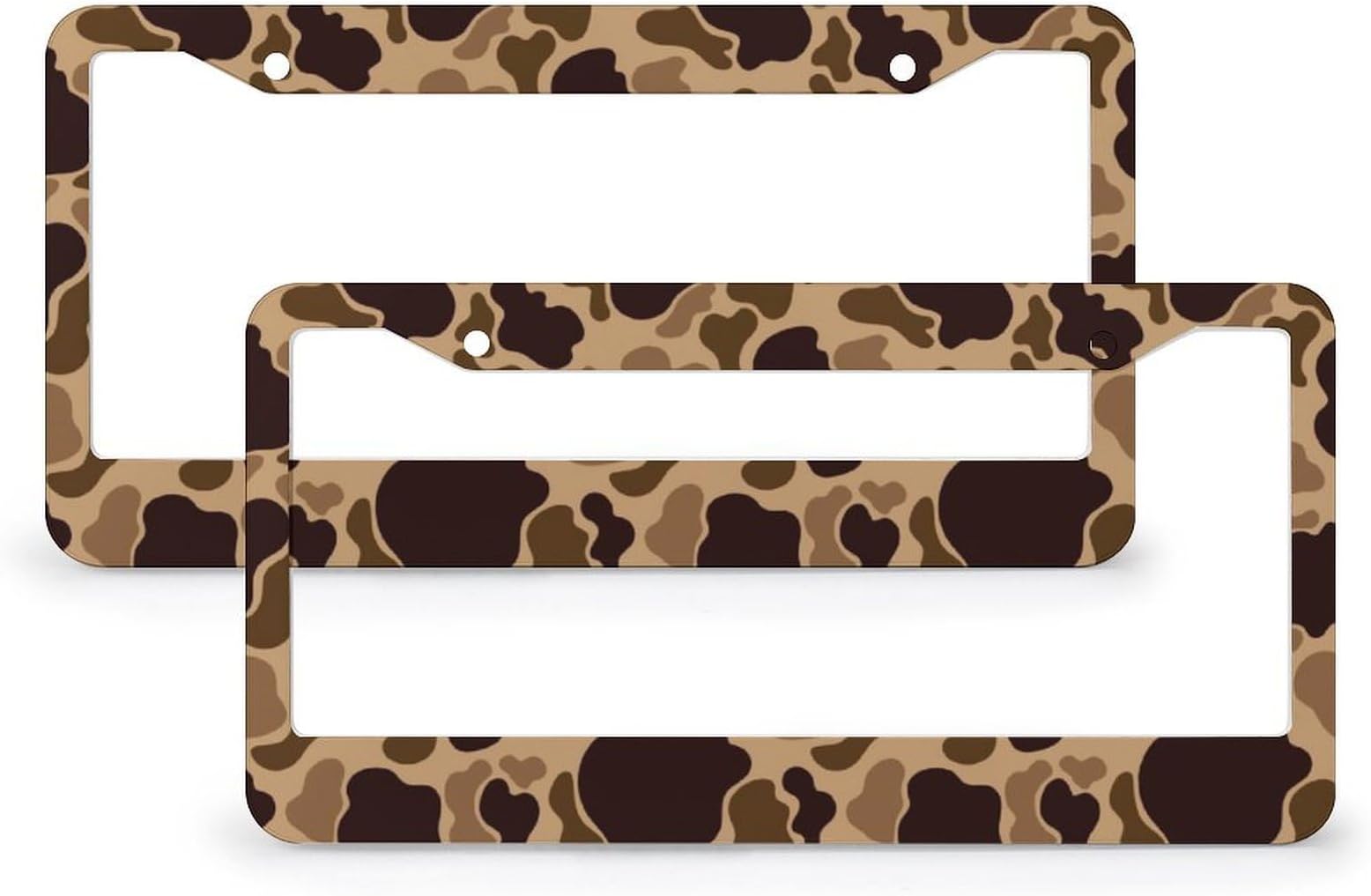 Duck Vintage Camouflage License Plate Frame-2 Pack Front Rear Aluminum Car Tag Holder License Plate Cover Accessories 2 Hole Fits Standard U.S. Vehicles 12.2 * 6.3in