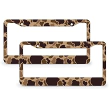 Duck Classic Camo License Plate Frame, 2 Pack Aluminum Car License Plate Holder, 2 Hole Accessories for US Standard Vehicles, 12.2x6.3