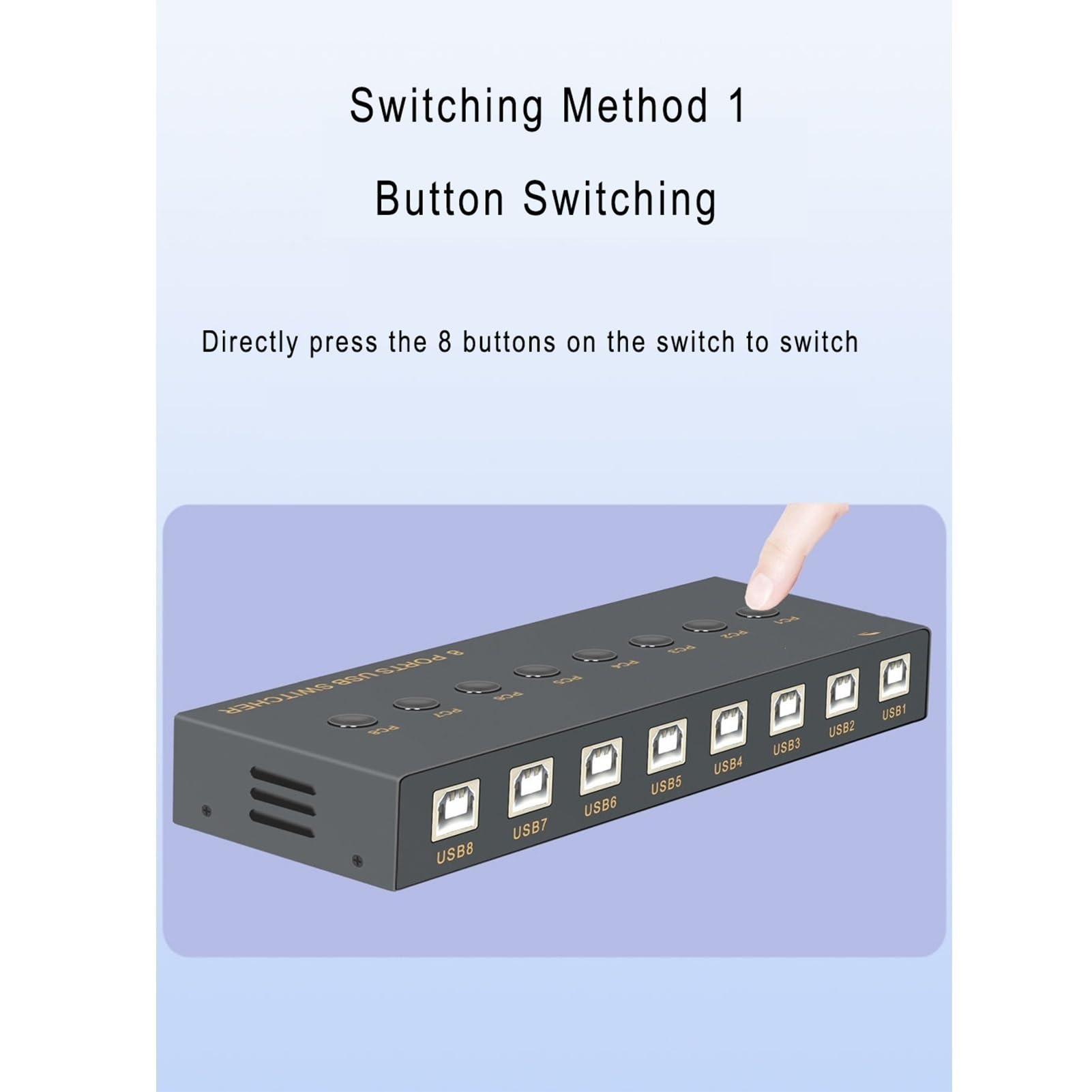 Switch/distributore USB - Sincronizzatore per Computer A 8 Porte, Splitter per Dispositivi di Condivisione Mouse E Tastiera 8 in 4 out, per Sistemi Operativi Windows/Linux