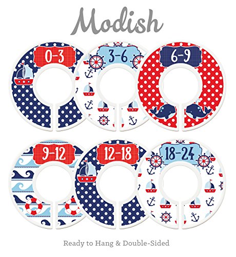 Modish Labels Baby Clothes Size Dividers, Baby Closet Organizers, Size Dividers, Baby Closet Organizers, Closet Dividers, Clothes Organizer, Neutral, Boy, Girl, Nautical, Anchors, Sail Boats (Baby) #TOP7