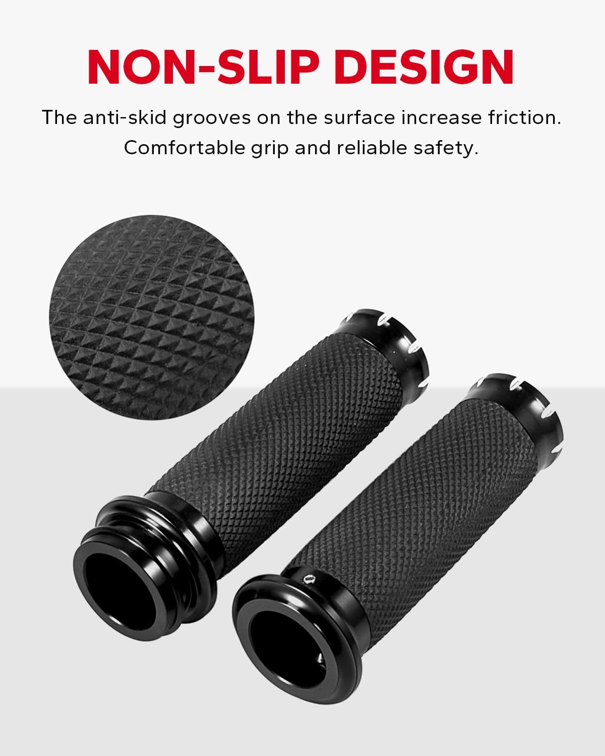 Amazicha Electronic Throttle Hand Grips, 1inch Handlebar Grips Fit for Harley Touring Road Street Glide Road King Softail 2008-2024