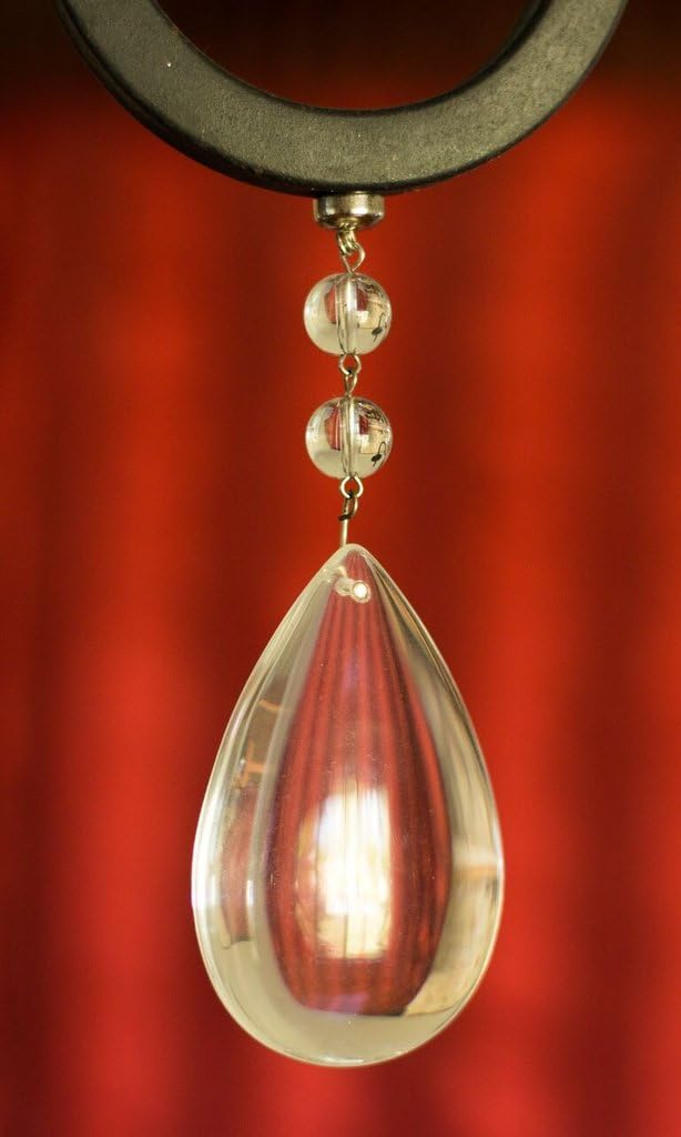 Magnetic Glass Pendants by MagTrim, Clear Almond Glass Crystal, 4.5L, Set of 3 - For Chandeliers and Home Decor Embellishments