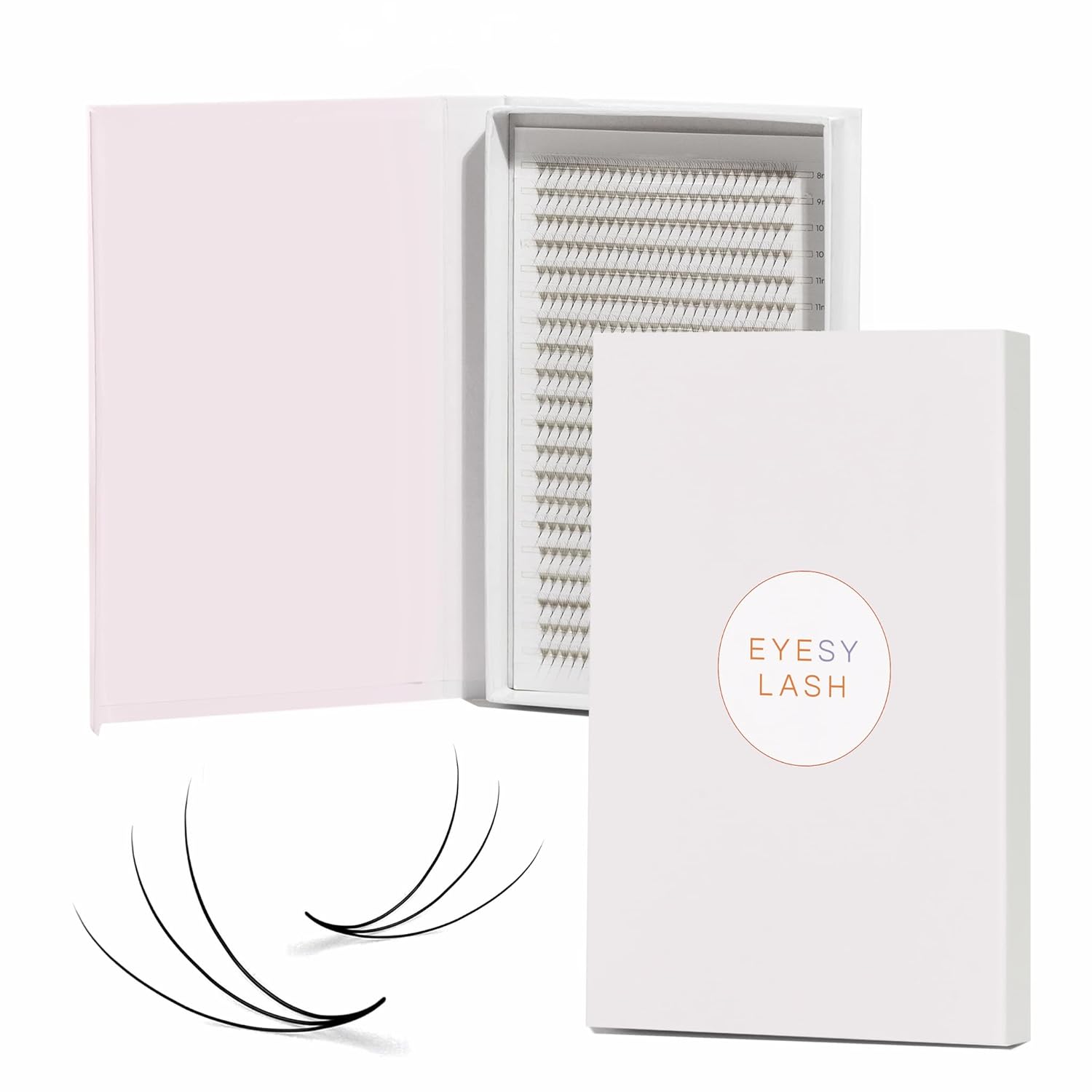 Eyesy Lash 1200 Easy Promade Fans - 5D 0.07 Curl D Mixed Lengths 8-16mm - Ultra Speed 40 Lines Eyelash Trays Volume Premade Lash Fans Handmade Pre Made Eyelash Extensions Fluffy Soft Pointy Base