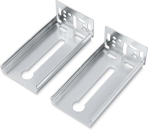 homdiy 2 pares de soportes de montaje traseros plateados para cierre suave y extensión completa básica con rodamientos de bolas, guías de cajón de