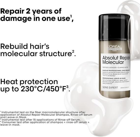 L'Oréal Professionnel Paris Serie Expert Absolut Repair Molecular Non-Rinsable Mask for All Worn Hair 100ml