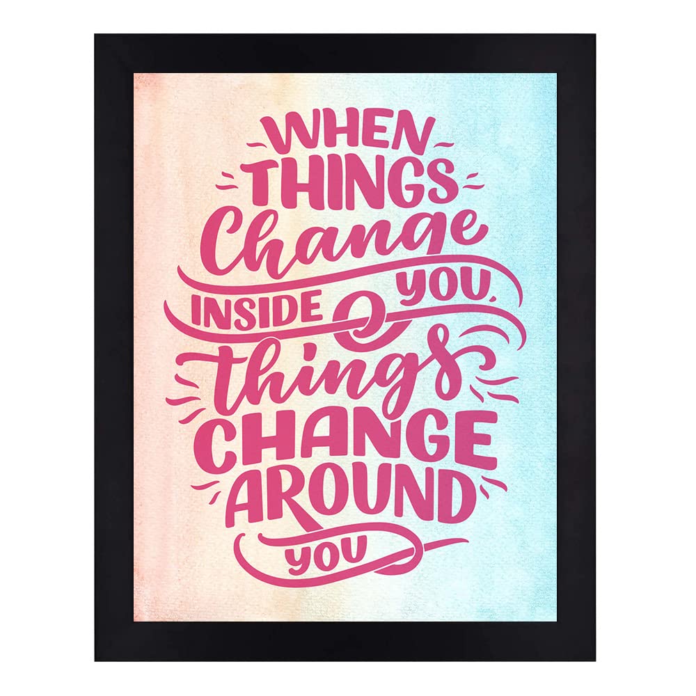 Interio Crafts Positive Motivational Framed Quotes, Inspirational Quotes Wall Frames for Home and Office Wall Decoration, Synthetic Wood, 13 X 10 Inches