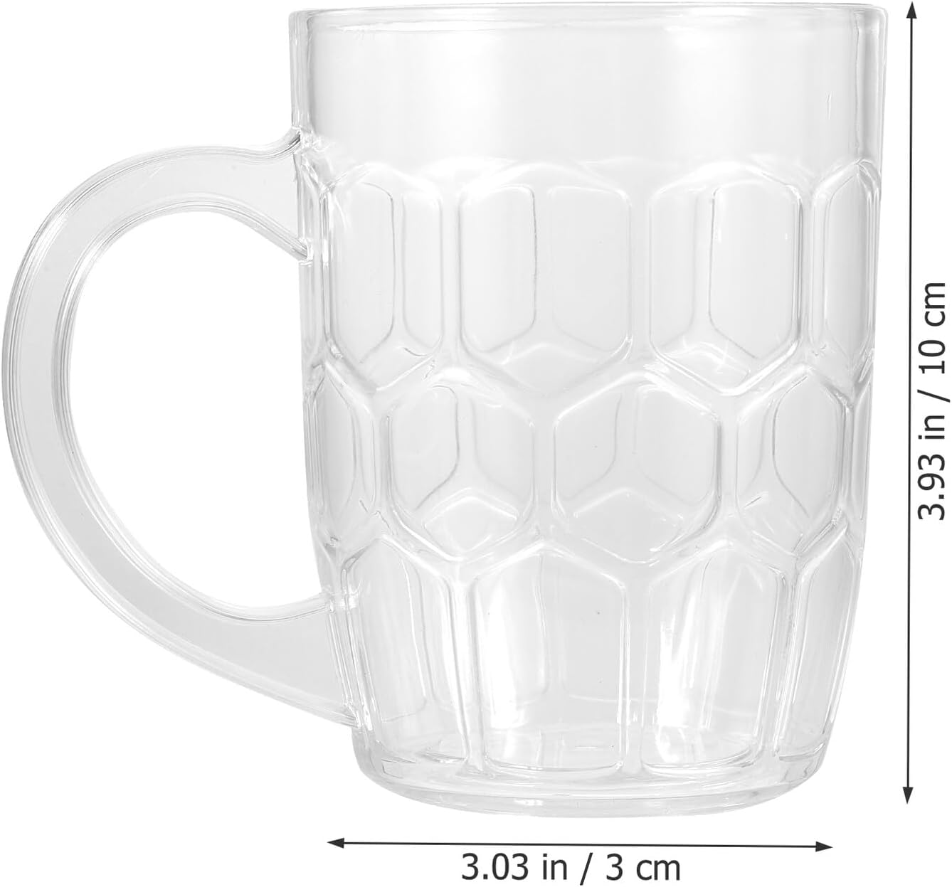 6pcs 350ml Pineapple Beer Mugs with Handle Design, Large Capacity Plastic Beer Cups for Party Bar Use, Sturdy PC Material Drinking Glassware Set