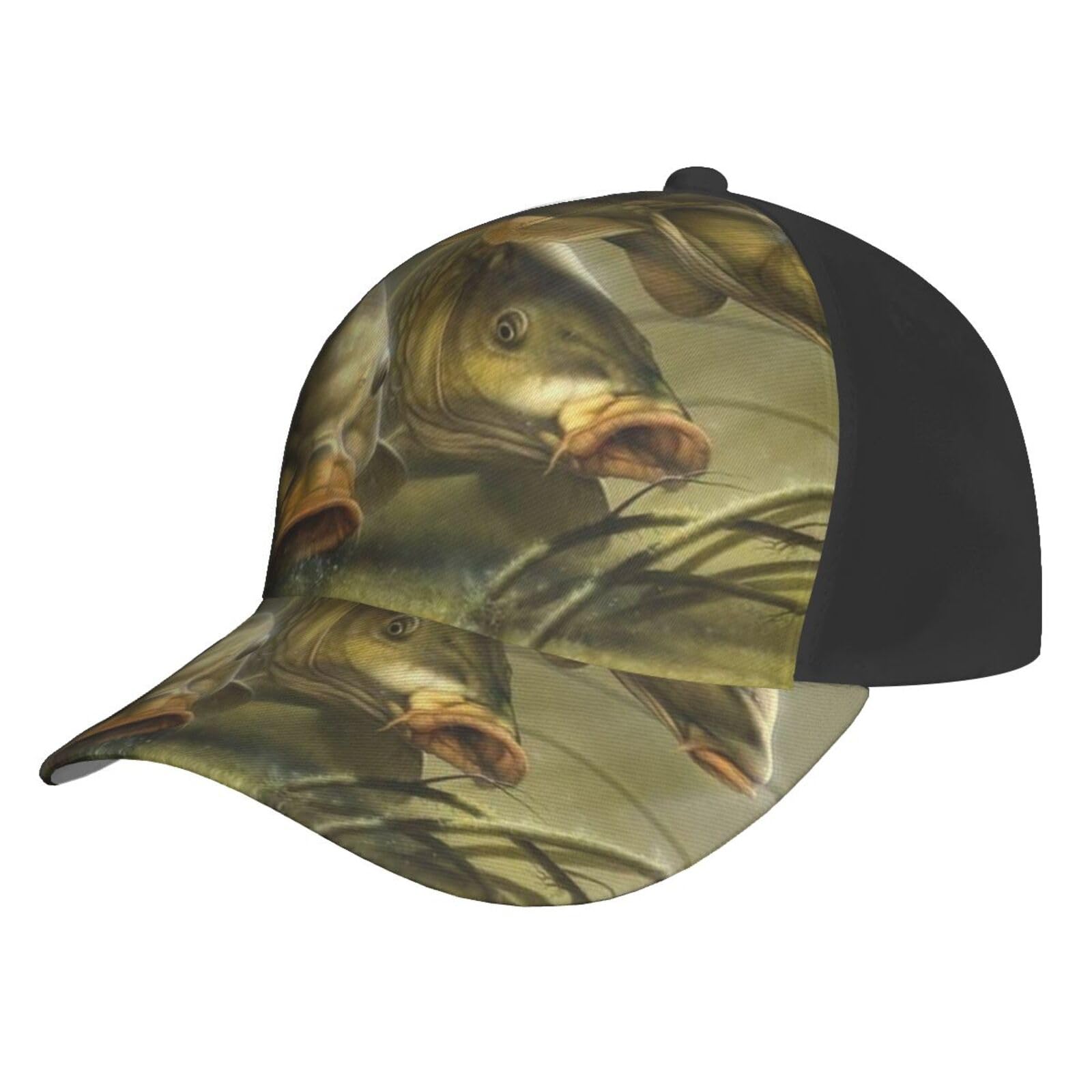 Poadnly Unisex As Picture Carp Fishing Art,Baseball Cap Adjustable Classic Dad Hats Trucker Hats