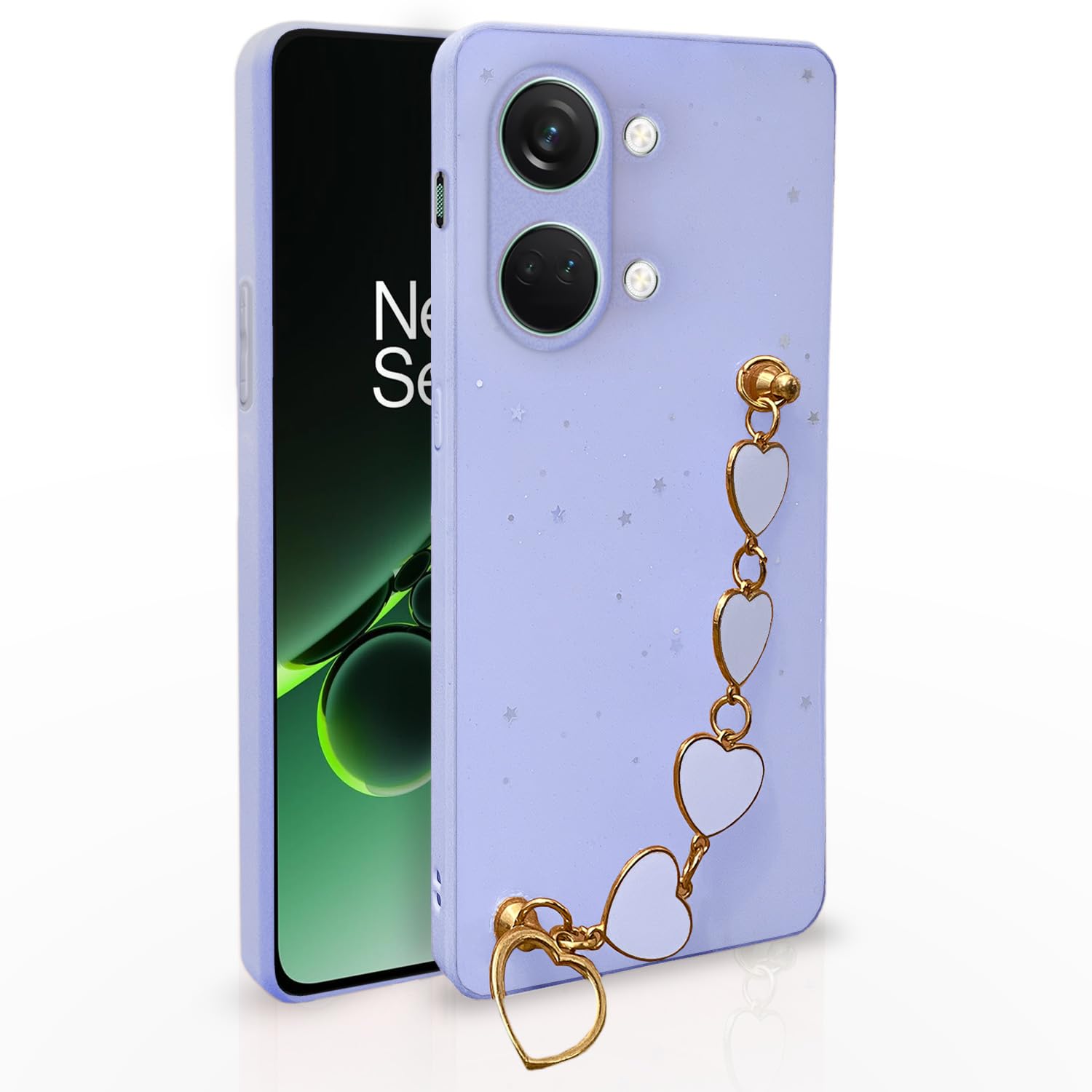 Pikkme OnePlus Nord 3 5g Back Cover for Girls | Heart Shaped Metal Chain Blocks | Sparkling Soft TPU | Case for OnePlus Nord 3 5g (Purple) (B0CHWDQD2D) Amazon Price History, Amazon Price Tracker