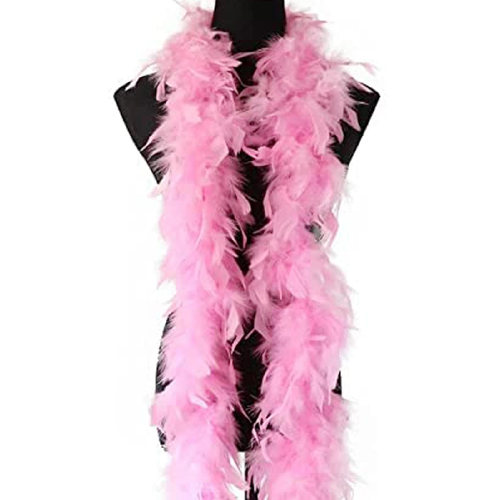 Pink Feather Boa - 2 Meters Long For Women, Crafts, Fluffy DIY Girl's Fancy Dress Accessories, Christmas Carnival, Dancing Wedding Party
