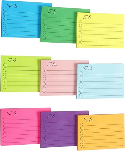 Miniatura 2 de 9 blocs para hacer notas adhesivas autoadhesivas con línea 3x4 pulgadas, notas adhesivas bloc de notas adhesivas