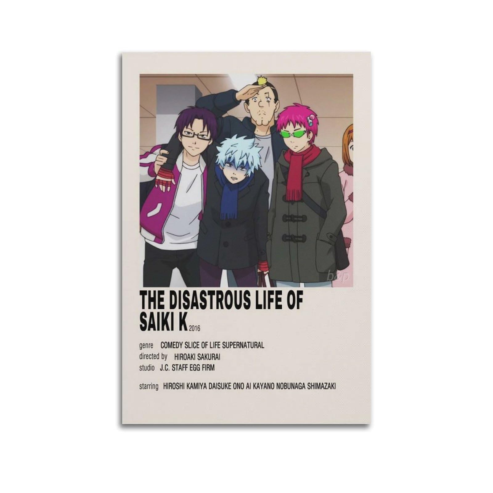 SUDANGDIANZI Anime The Disastrous Life Of Saiki K Kusuo Vintage Poster Canvas Poster And Wall Art Modern Family Bedroom Gym Office Decor Gift 24x36inch(60x90cm) Unframe-style