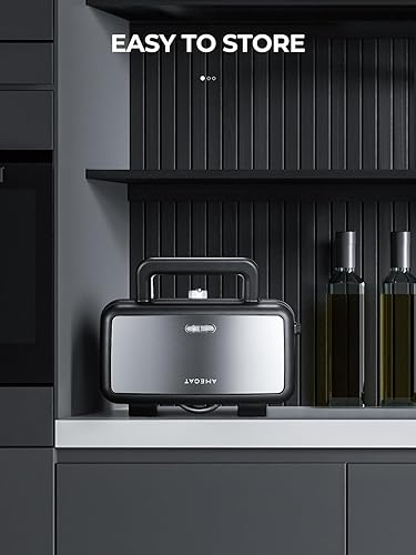 Miniatura 9 de Sandwichera 3 en 1, waflera con platos extraíbles, juego de plancha para gofres Panini Press con control de temperatura de 5 engranajes,