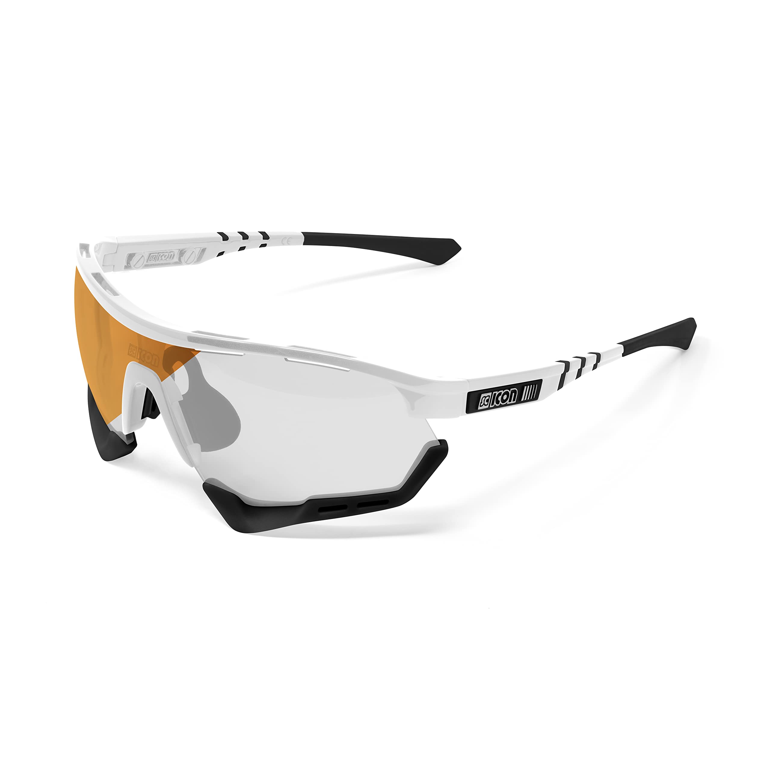 Scicon Sports Aerotech Occhiale Sportivo (Bianco Lucido / Bronzo Fotocromatico)