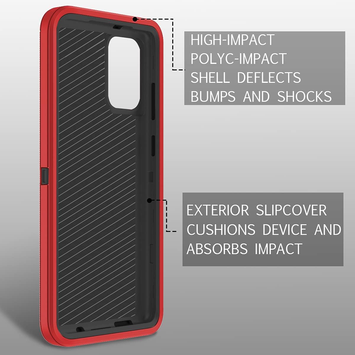 I-HONVA for Galaxy S20 Plus Case Shockproof Dust/Drop Proof 3-Layer Full Body Protection [Without Screen Protector] Rugged Heavy Duty Durable Cover Case for Samsung Galaxy S20 Plus, Red/Black