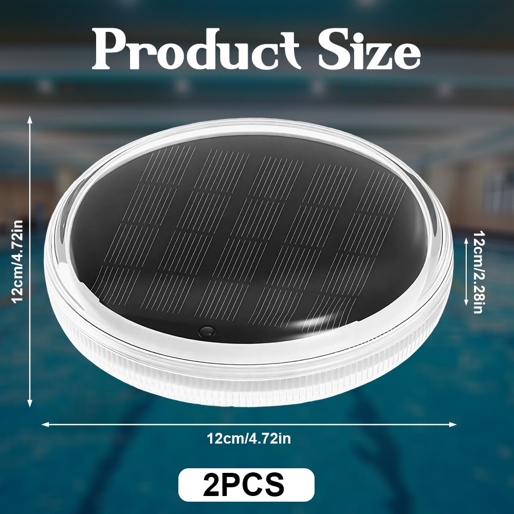 2 Stück Poolbeleuchtung Unterwasser Solar, IP67 Wasserdicht Teichbeleuchtung Solar Pool Licht mit Fernbedienung, 12 Farbmodi, Timer für Whirlpool, Schwimmbad, Badewanne Deko