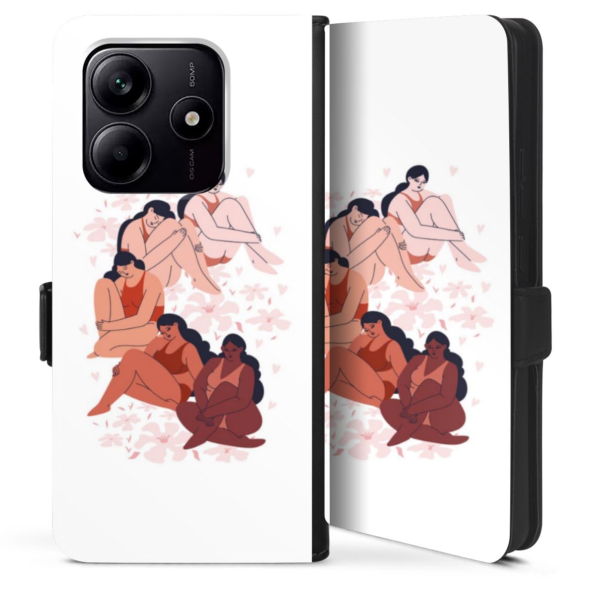 Etui Xiaomi Redmi Note 14 5G avec fermeture magnétique fleurie