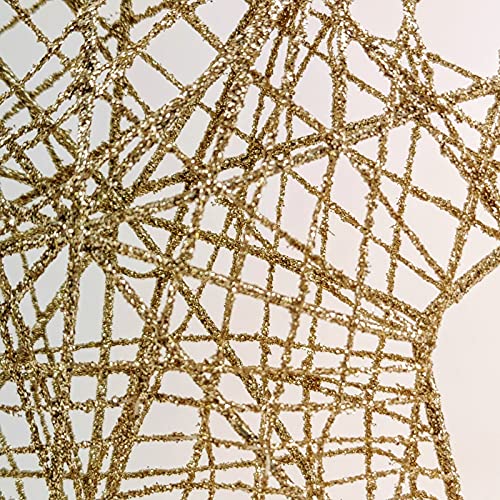 Ponteira De Árvore De Natal Estrela Champanhe 30x20x6cm