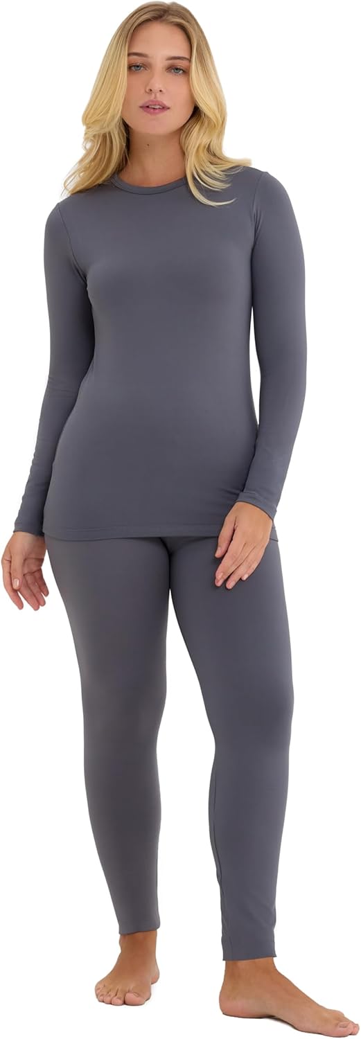 Women’s Thermal Underwear Set – Long Johns for Women Base Layer, Fleece-Lined Thermals Cold Weather | Top and Leggings