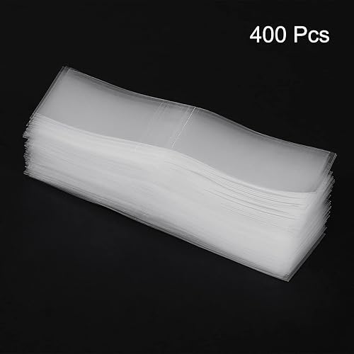 Miniatura 52 de PATIKIL Bandas retráctiles perforadas de 6.102 x 1.575 in, paquete de 400 bandas termocontraíbles de PVC para tapas de diámetro de 3.74 a 3.82