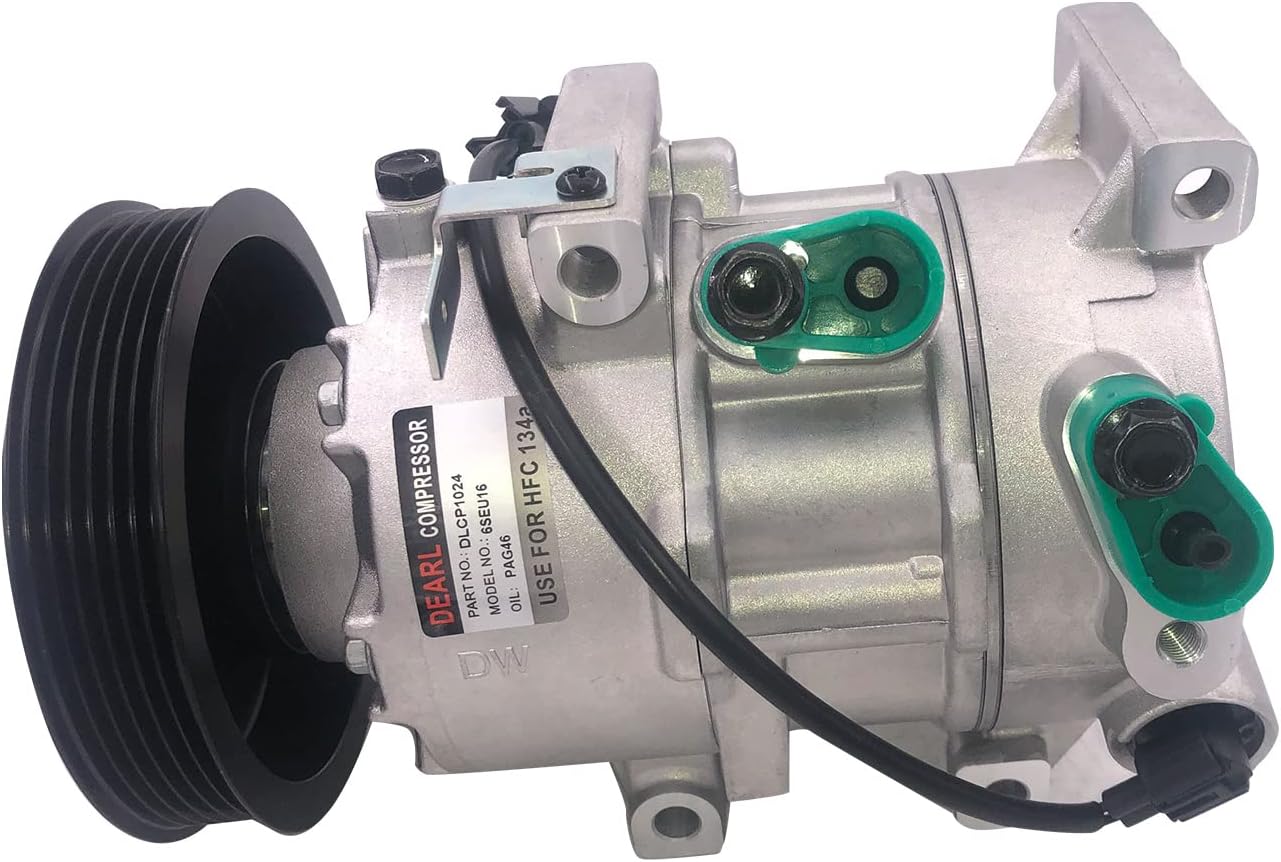 Dearl A/C AC air condition compressor with Clutch L4 1.6L compatible with Hyundai 12-17 Accent/Compatible With Kia 12-17 Rio 12 13 14 15 16 17 (2012 2013 2014 2015 2016 2017)