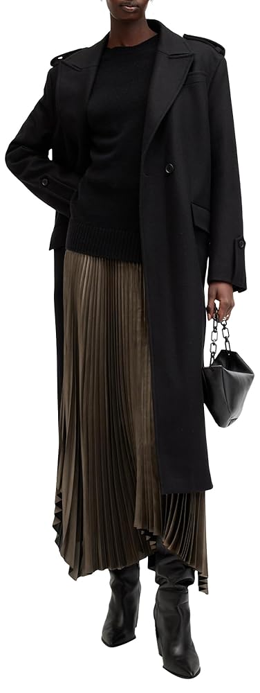AllSaints Women's PHIA Skirt, Metallic Gold at Amazon