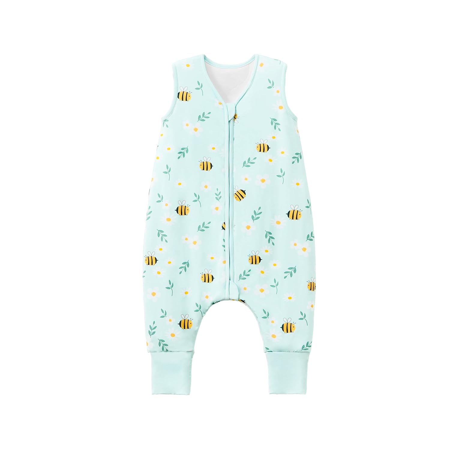 TADO MUSLIN Baby/Toddler Sleep Sack with Legs, Rayon from Bamboo 95% + 5% Spandex, 1.0 TOG, 2‑Way Zipper Sleeping Bag, Walker‑Friendly 12-18M Little Bee