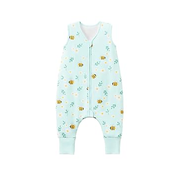 TADO MUSLIN Baby/Toddler Sleep Sack with Legs, Rayon from Bamboo 95% + 5% Spandex, 1.0 TOG, 2Way Zipper Sleeping Bag, WalkerFriendly 6-12M
