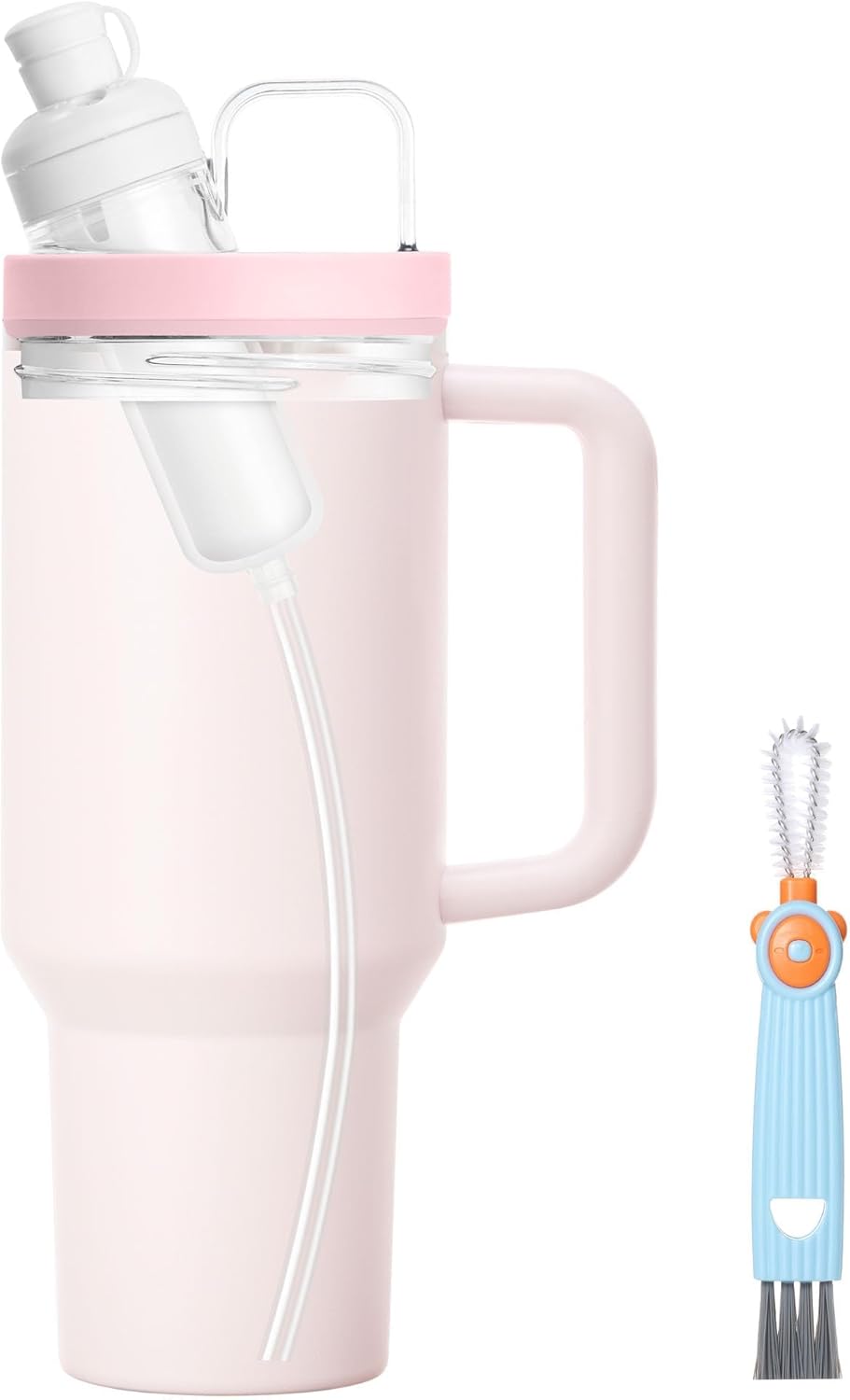 Tumbler Adapter for Stanley Compatible with Your Flavor Cartridge, BPA Free Leakproof Adapter for Stanley 40oz & 64oz Quencher H2.0 FlowState Stainless Steel Tumbler RosePink