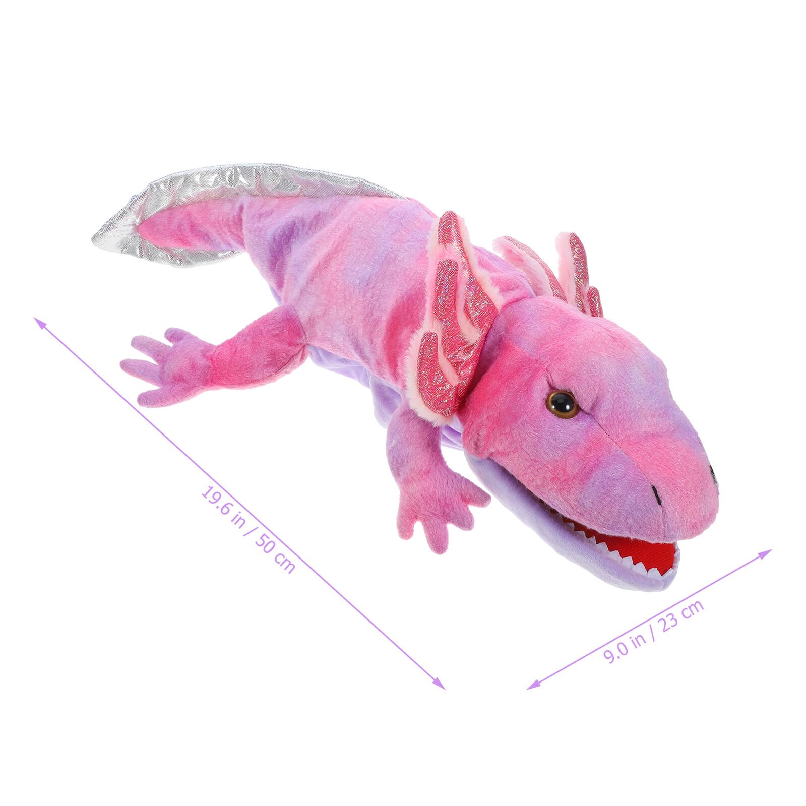 Marioneta de Mano Juguete Educativo Interactivo para Niños de Salamandra de Peluche de Felpa Relleno de Algodón PP para Desarrollar Coordinación Mano-Ojo