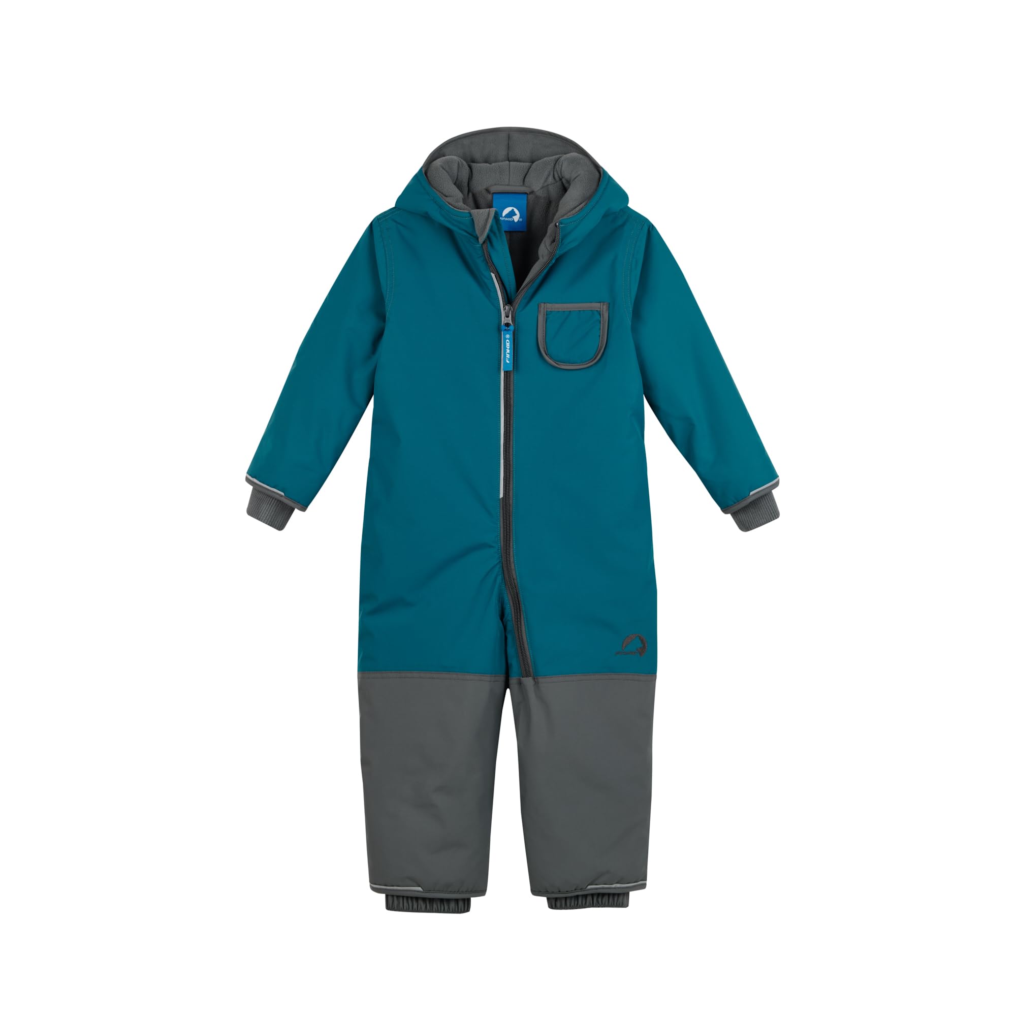 Finkid Pikku Winter Sport Winteroverall mit versteckten Seitentaschen und Zwergenkapuze für Mädchen und Jungen