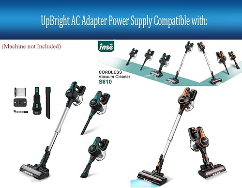 Miniatura 3 de UpBright Adaptador de 36 V CA/CC compatible con INSE S6 S6T S6P Pro S600 S610 S650 S660 S670 29.6V 2500mAh Li-ion Aspiradora inalámbrica Chanzeho