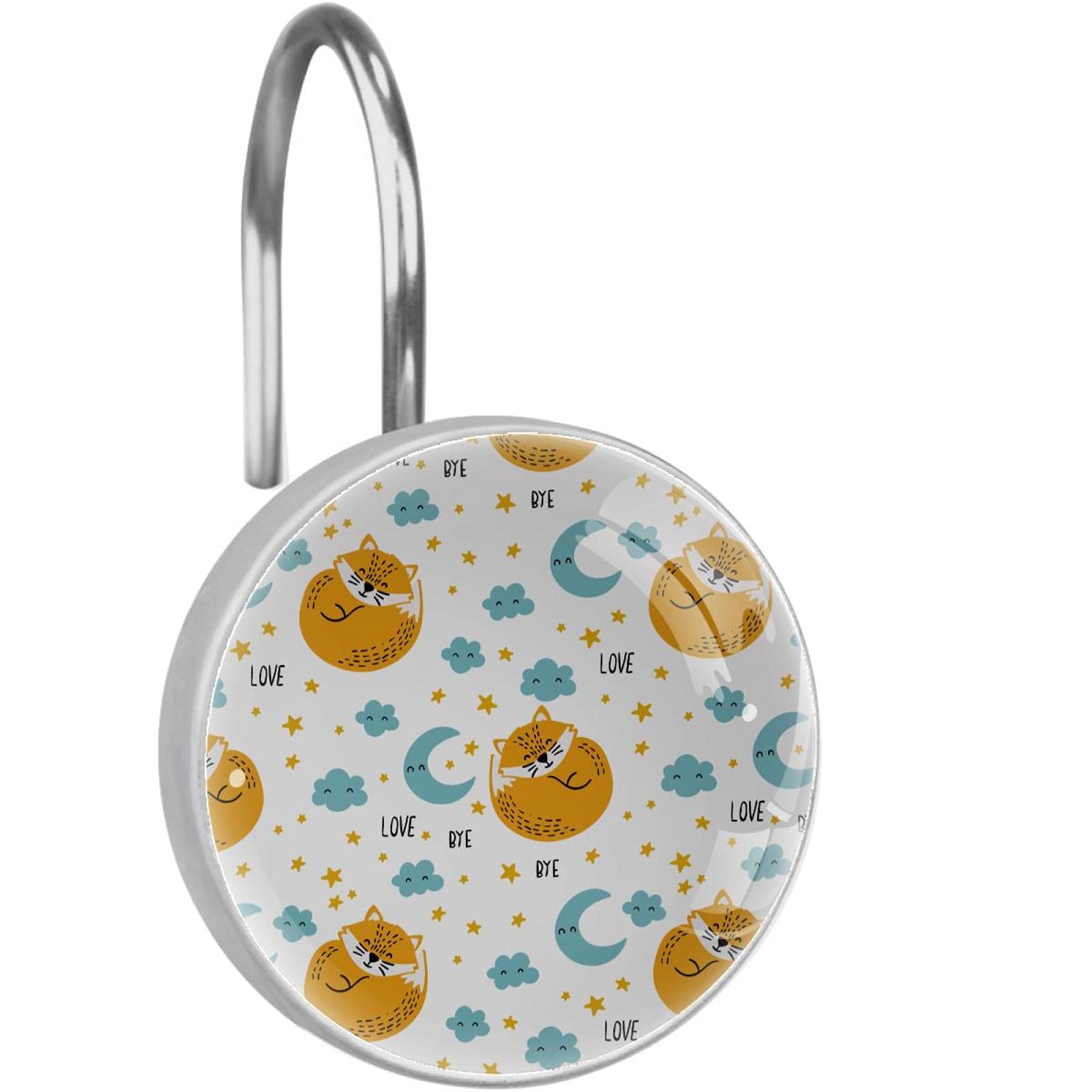 Crochets pour rideau de douche en acier inoxydable durable motif ciel étoilé