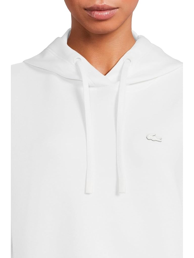 White Lacoste Short Cut Cotton Hoodie