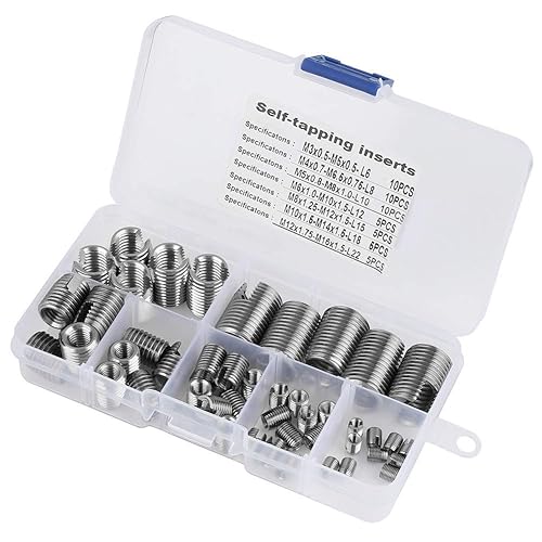 Juego de 50 piezas de insertos de rosca interior de acero inoxidable 302 autorroscantes, herramienta de reparación de refuerzo, insertos roscados