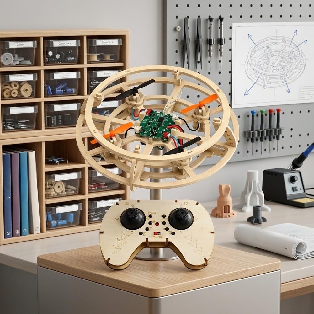Leichter für holz Drohnen Bausatz Mit LED Lichtern Nachtflug